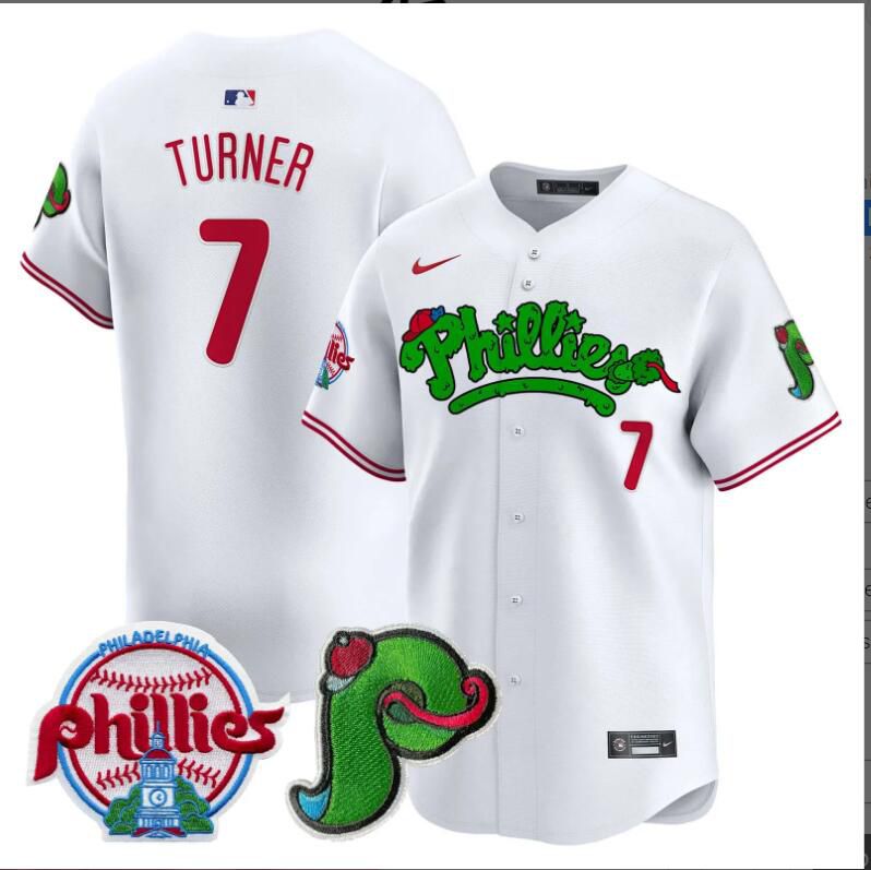 Men Philadelphia Phillies #7 Turner white Limited 2024 MLB Nike jersey